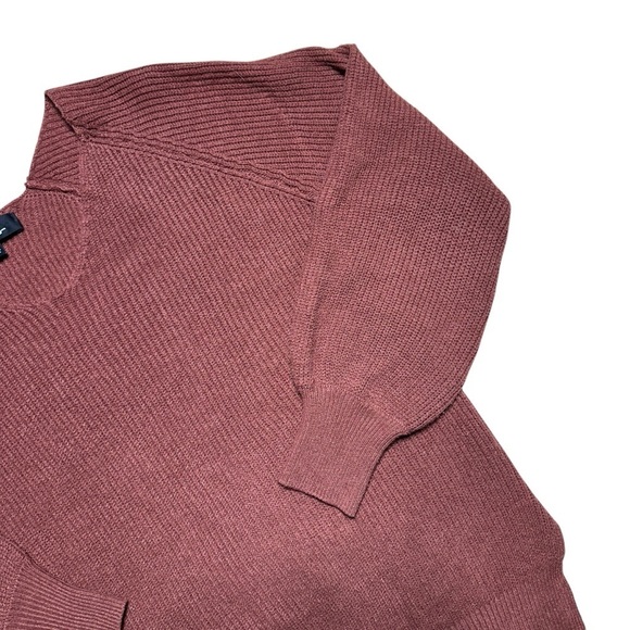 Lulu’s Rust Brown Ribbed Knit V Neck Pullover Sweater Women’s US Large - Picture 3 of 8